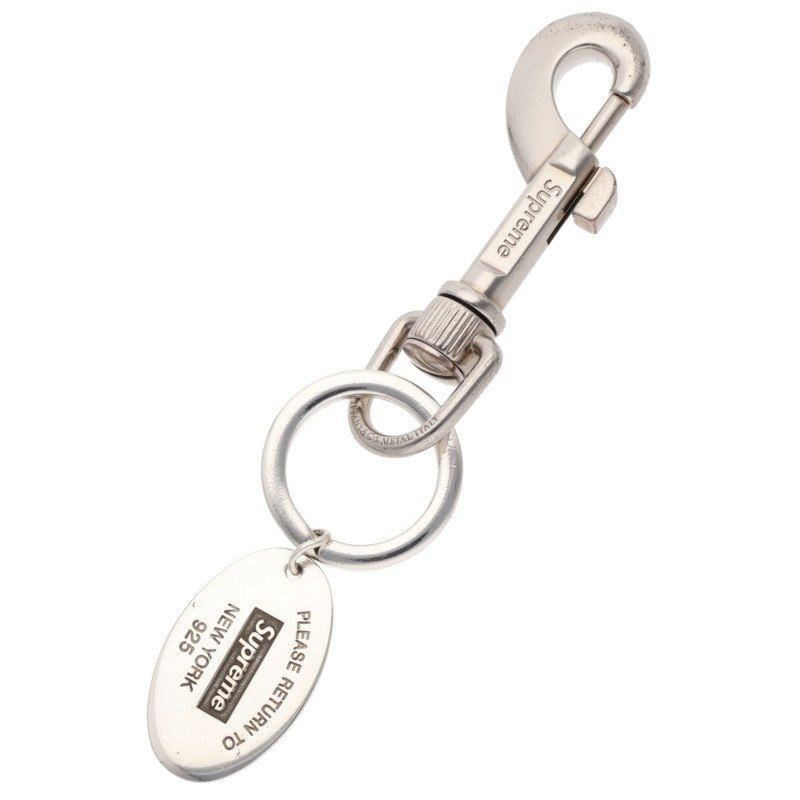 シュプリーム SUPREME　 ×ティファニー TIFFANY&Co. Oval Tag Keyring オーバルタグシルバーキーリング(シルバー 47.12g)【814062】【OM10】【小物】【中古】bb209#rinkan*B