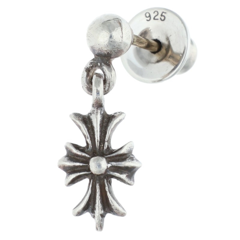 クロムハーツ Chrome Hearts   TNY E CH PLS 1 タイニーECHつけ加える落っこちる しろがね色ピアス(しろがね色 1.21g)【914062】【os06】【小物】【中古】bb297#rinkan*B