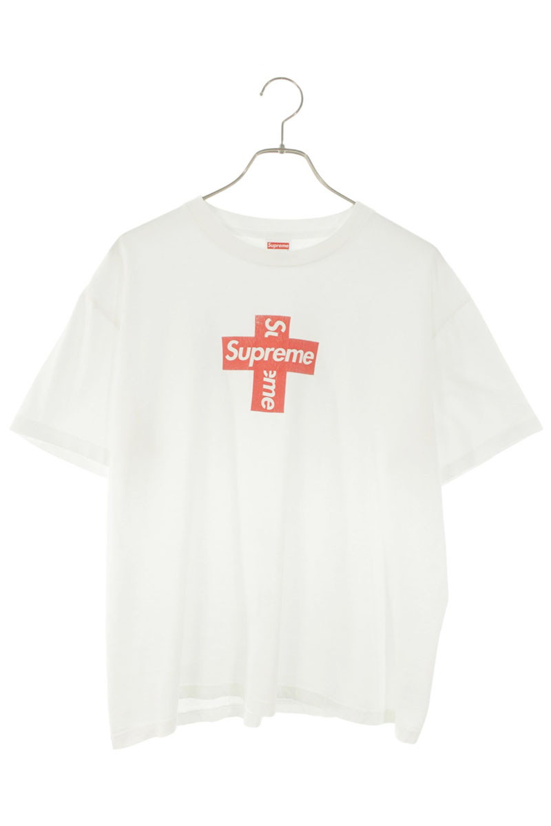 シュプリーム SUPREME 大きさ:L  Cross Box Logo Tee クロスボックスロゴプリントプルオーバー(白いこと)【906062】【OM10】【メンズ】【中古】bb127#rinkan*C