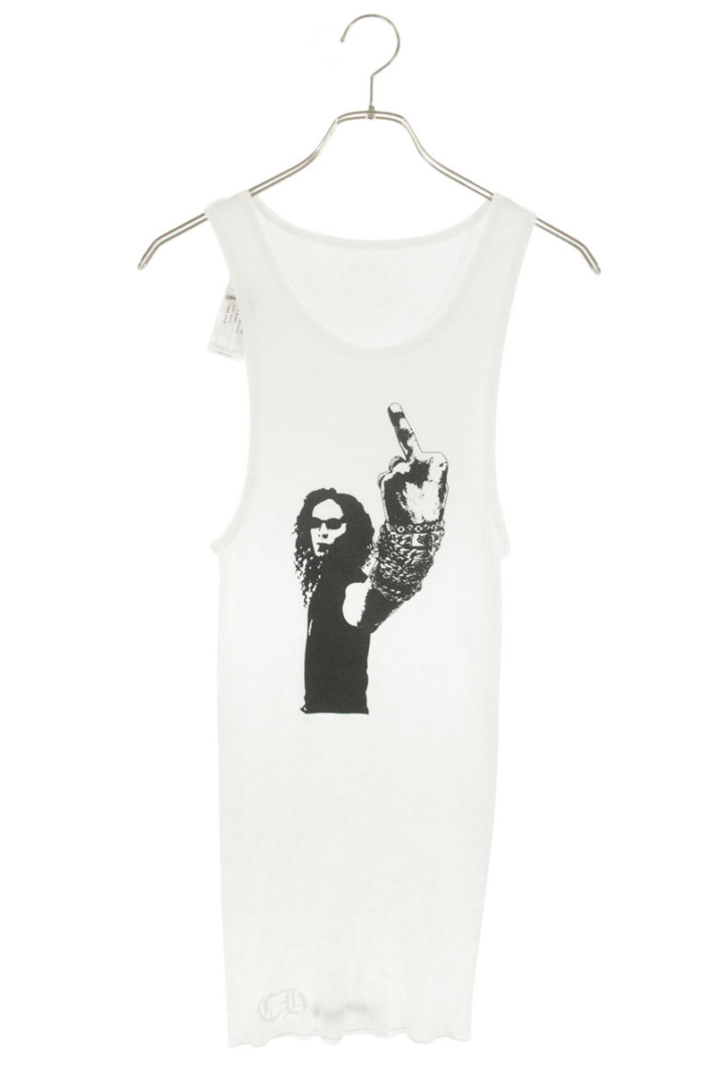 クロムハーツ Chrome Hearts 大きさ:M  RIB TANK リチャードスタークプリントタンクトップ(白いこと)【814062】【差しゆるす15】【メンズ】【中古】bb379#rinkan*A