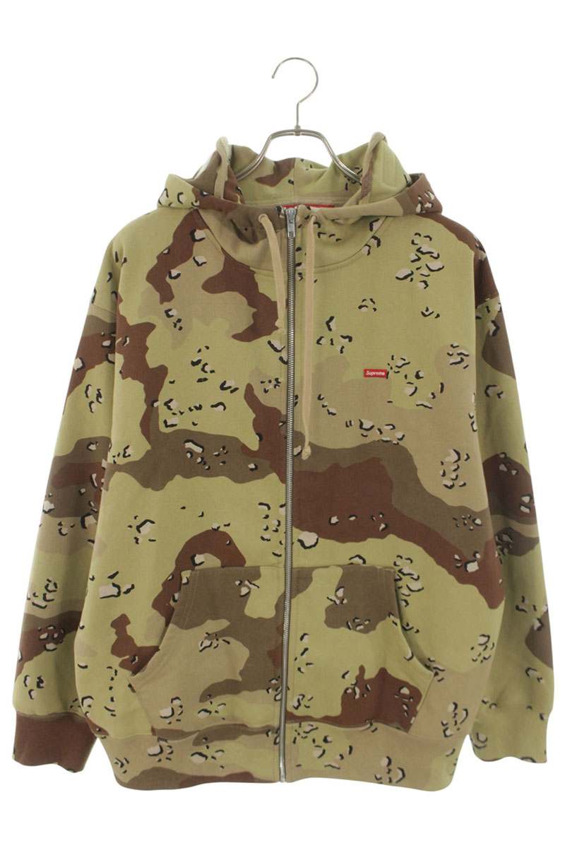 シュプリーム SUPREME　 サイズ:L Small Box Zip Up Hooded Sweatshirt チョコチップカモスモールボックスジップアップパーカー(ベージュ調)【814062】【OM10】【メンズ】【中古】bb187#rinkan*B