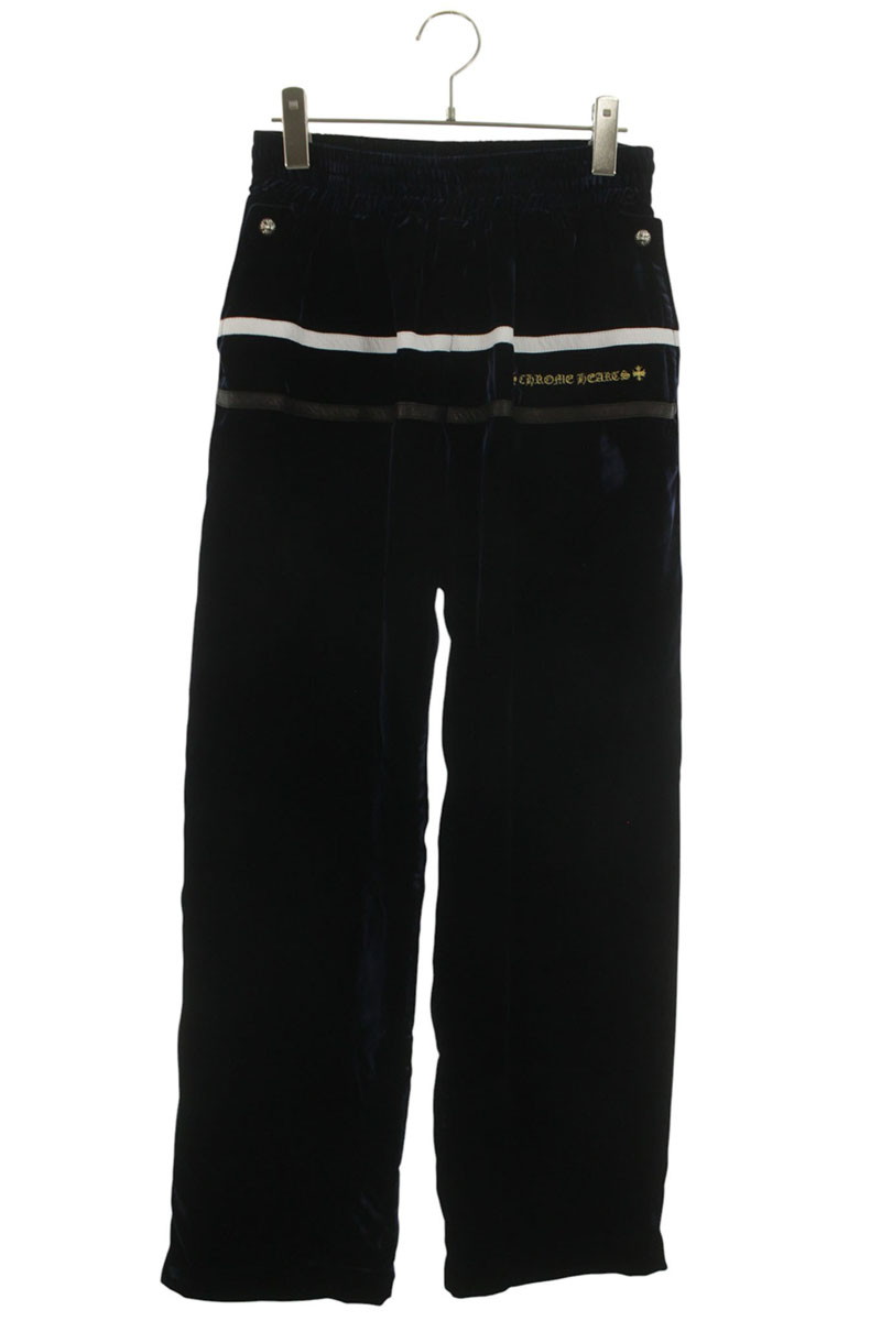クロムハーツ Chrome Hearts 大いさ:XS  VELVET TRACKSUIT PANTS ロゴタイプ刺しゅうベロアトラックロングロングパンツ(米国海軍)【814062】【聞き届ける15】【メンズ】【中古】bb379#rinkan*S