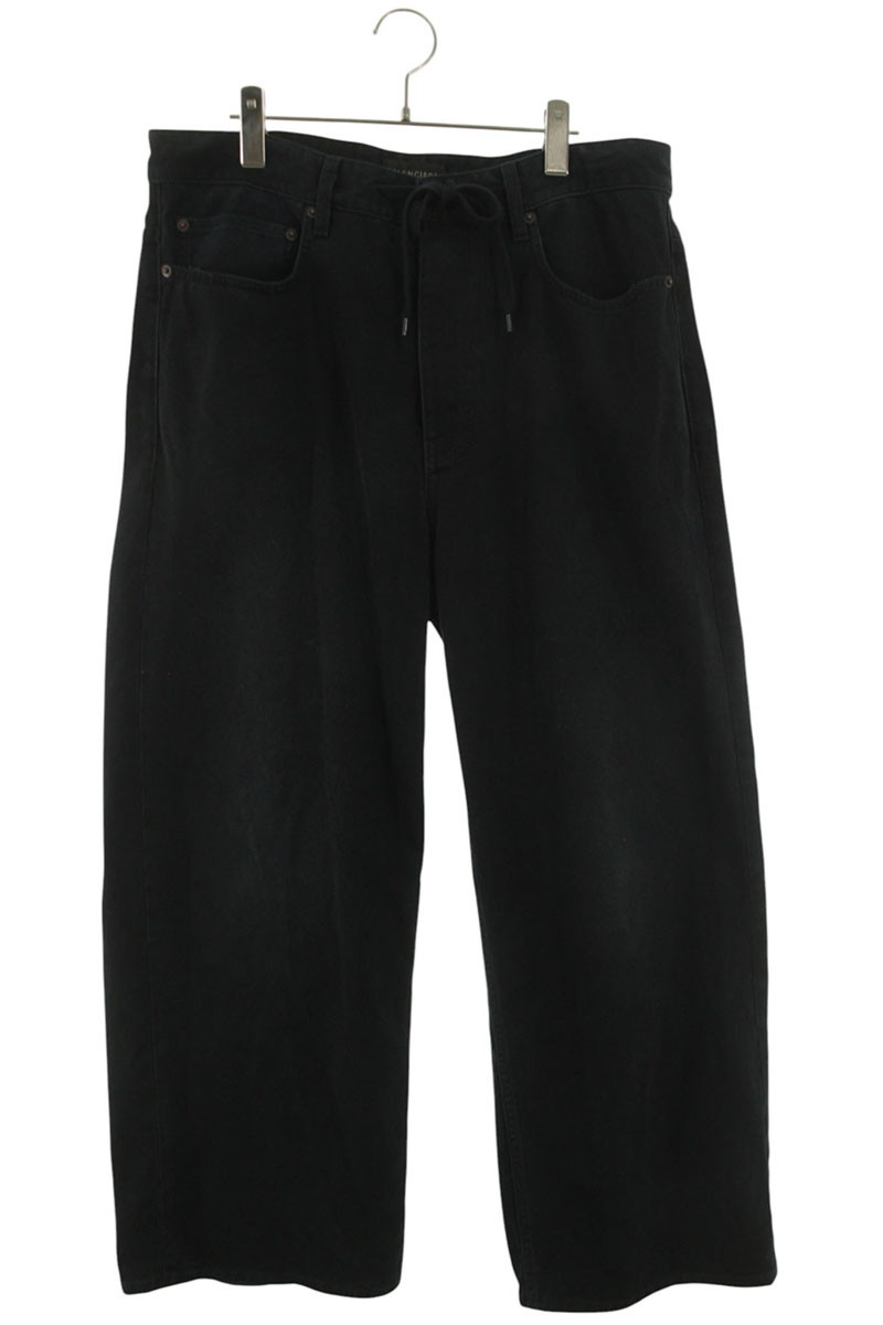 バレンシアガ BALENCIAGA　サイズ:XXS 786643 TNW11 ドローコードバギーデニムパンツ(ブラック)【714062】【SS13】【メンズ】【中古】bb433#rinkan*B｜RINKAN