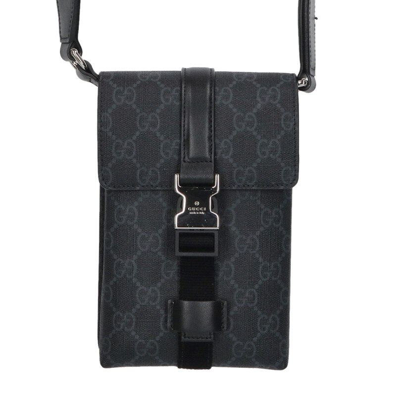 グッチ GUCCI   816954 スーパーミニバッグ GG総柄ショルダーバッグ(黒いこと)【924062】【BS99】【小物】【中古】bb420#rinkan*B