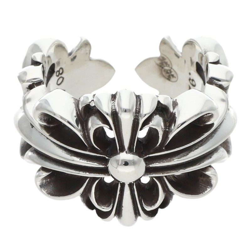クロムハーツ Chrome Hearts サイズ:21号 DBL FLRL CRS ダブルフローラルクロス シルバーリング(シルバー 21.83g)【914062】【SS07】【小物】【中古】bb434#rinkan*B |RINKAN