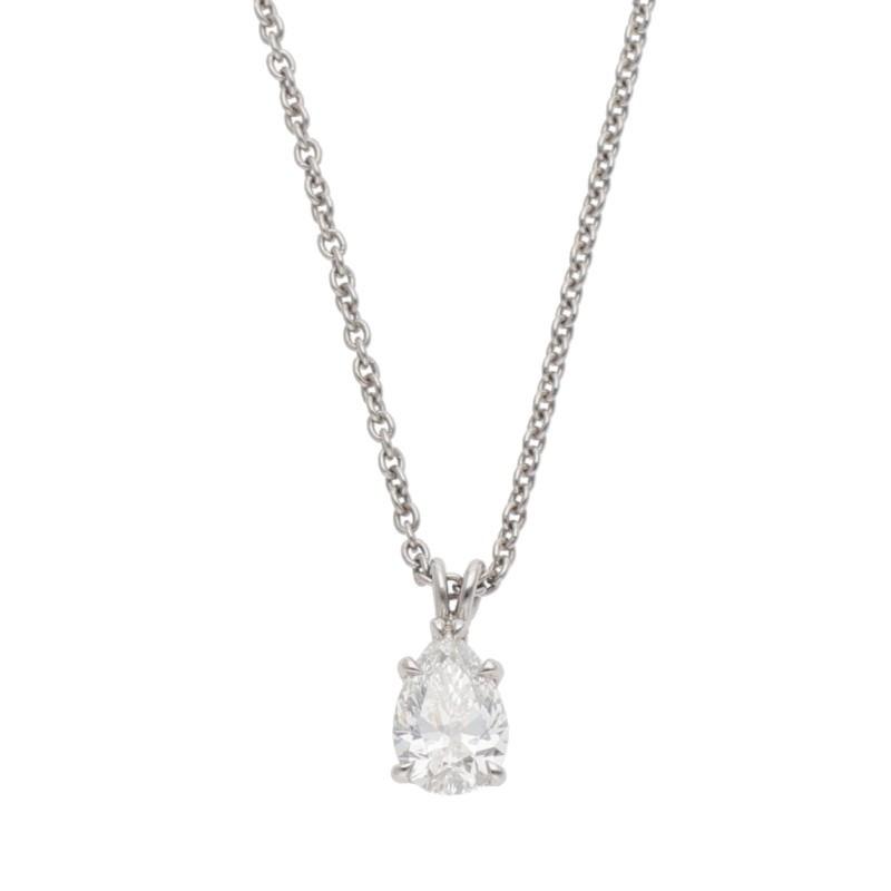 ハリーウィンストン HARRY WINSTON   ソリティア PT950 金剛石頸飾り(しろがね色×せつ然たる 3.63g)【224062】【SS13】【小物】【中古】bb420#rinkan*B