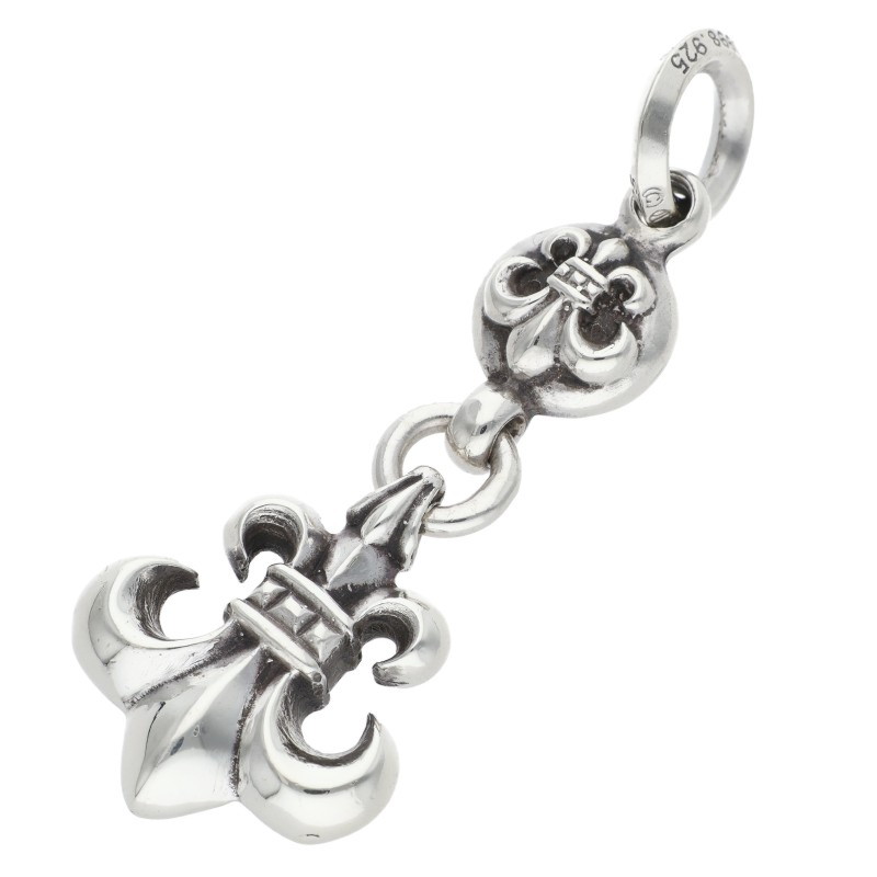 クロムハーツ Chrome Hearts   1BALL BS FLEUR 1どんぶり鉢BS太陽フレア惹きつける 惹きつける しろがね色首飾りいの一番(しろがね色 10.74g)【914062】【NO05】【小物】【中古】bb411#rinkan*B