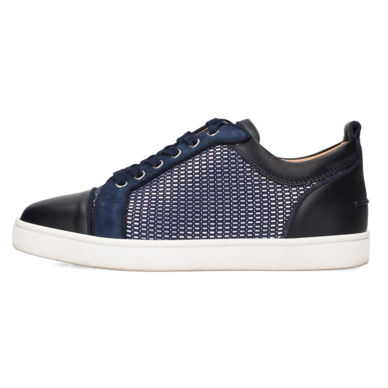 クリスチャンルブタン Christian Louboutin 大きさ:39  LOIUS JUNIOR ORLATO FLAT しろがね色かざり付けるローカットスニーカー(米国海軍)【024062】【BS99】【メンズ】【小物】【中古】bb411#rinkan*B