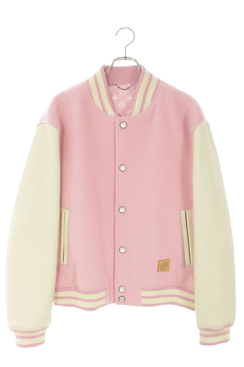 ルイヴィトン LOUISVUITTON 大きさ:52  RM252M GIQ HTL64E シグネチャーレザーバーシティブルゾン(サクラ色×白いこと)【814062】【SB01】【メンズ】【中古】bb334#rinkan*A