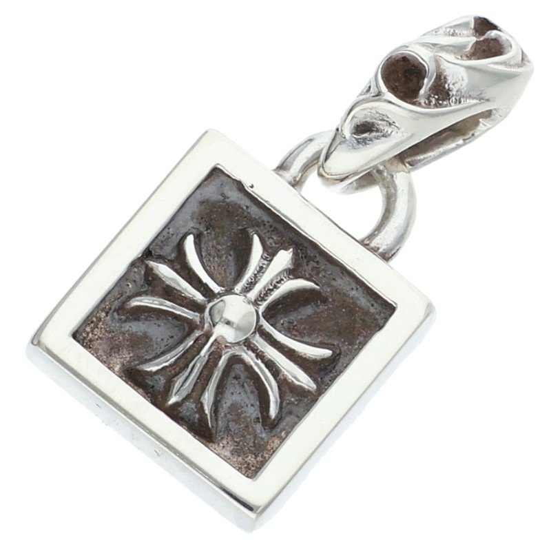 クロムハーツ Chrome Hearts   FRAMED CH PLUS フレームドCH足し加える 惹きつける しろがね色首飾りいの一番(しろがね色 4.59g)【124062】【os06】【小物】【中古】bb453#rinkan*B