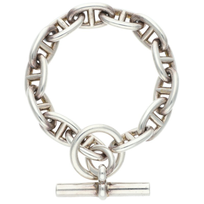 エルメス HERMES 大いさ:13LINK  Chaine d\u0027Ancre GM シェーヌダンクルGMしろがね色腕輪(しろがね色 71.91g)【914062】【GZ14】【小物】【中古】bb297#rinkan*B