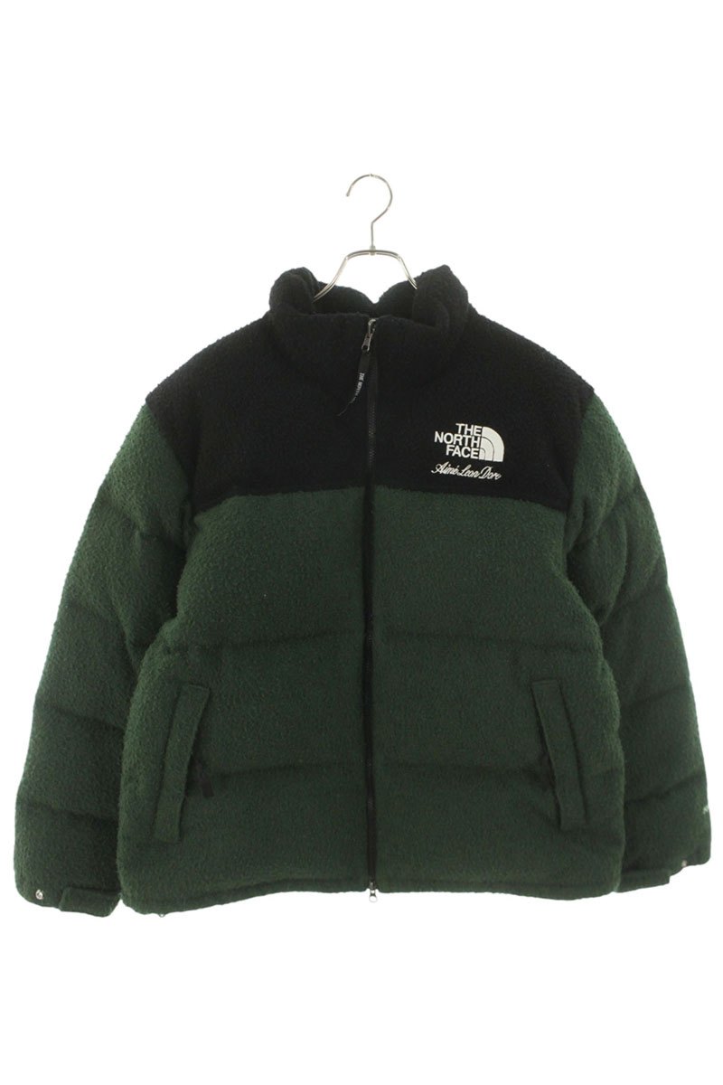 ノースフェイス THE NORTH FACE　 ×エメレオンドレ AIME LEON DORE サイズ:XL Nuptse Jacket ND52506AD カセンティーノヌプシダウンジャケット(ブラック×グリーン)【914062】【BS99】【メンズ】【中古】bb456#rinkan*B