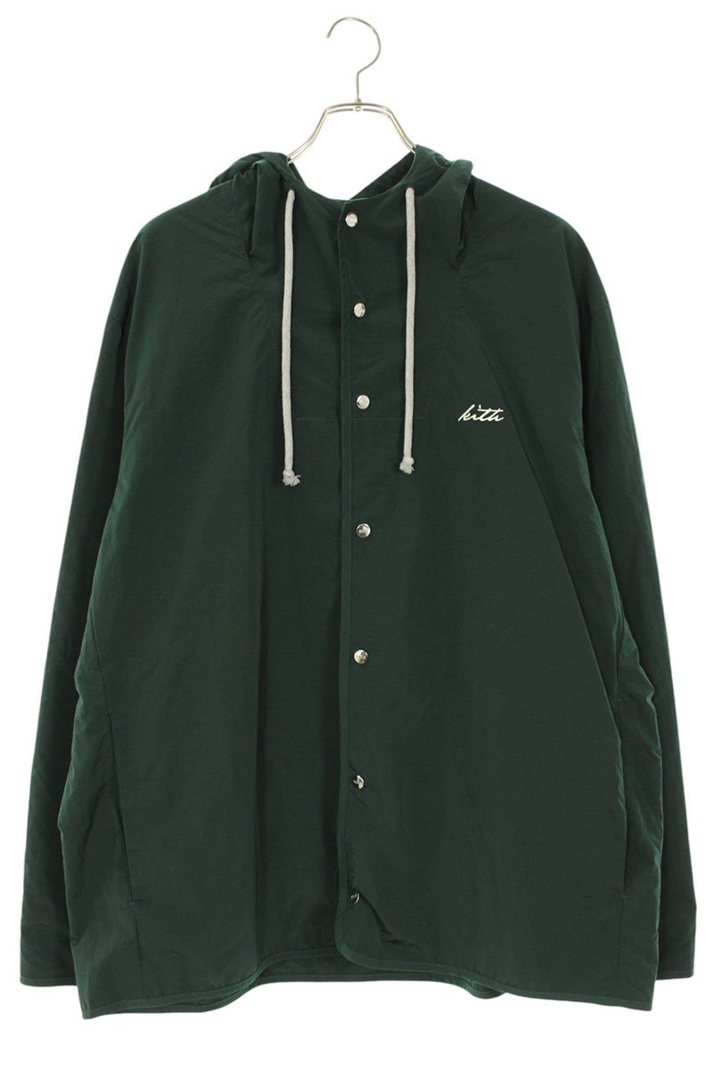 口づけ KITH 大きさ:XL ナイロンスナップフーデッドブルゾン(緑であること)【914062】【BS99】【メンズ】【中古】bb456#rinkan*B