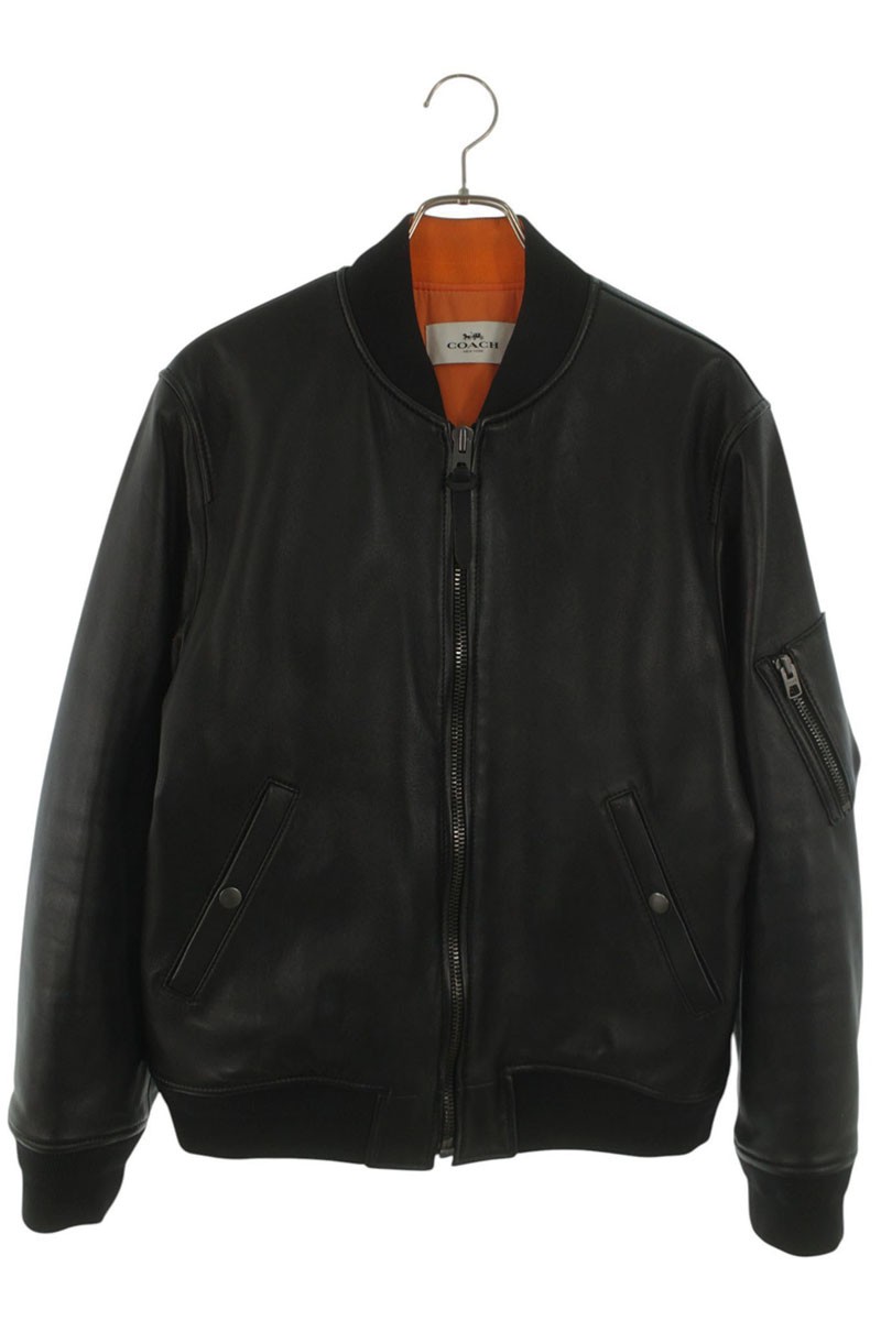 コーチ COACH サイズ:M F20992 ラムレザーボンバーブルゾン(ブラック)【105062】【BS99】【メンズ】【中古】bb410#rinkan*B|RINKAN