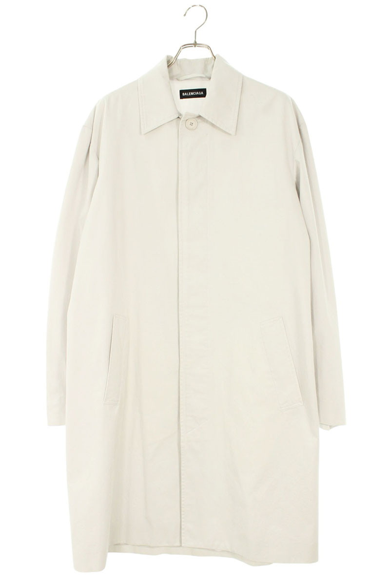 バレンシアガ BALENCIAGA　サイズ:44 Cotton Twill Stand-Collar Coat 626535 TBP01 コットンツイルスタンドカラーコート(ホワイト調)【224062】【BS99】【メンズ】【中古】bb295#rinkan*B｜RINKAN