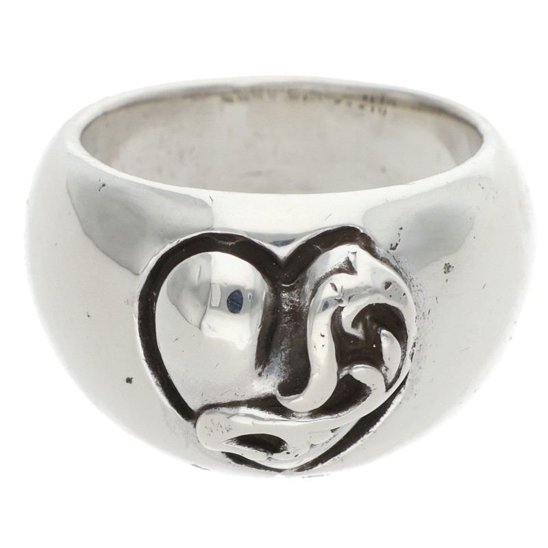 クロムハーツ Chrome Hearts 大きさ:9号  HEART IN BAND ハートインバンド しろがね色輪っか(しろがね色 12.54g)【124062】【SJ02】【小物】【中古】bb409#rinkan*B