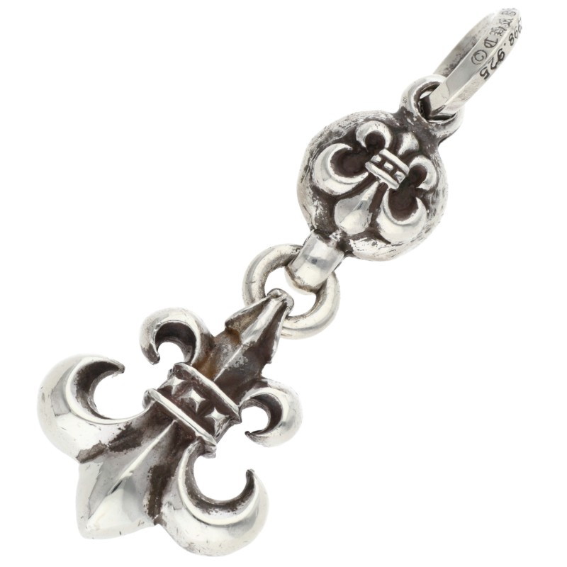 クロムハーツ Chrome Hearts   1BALL BS FLEUR 1どんぶり鉢BS太陽フレア惹きつける 惹きつける しろがね色首飾りいの一番(しろがね色 12.07g)【724062】【FK04】【小物】【中古】bb334#rinkan*B
