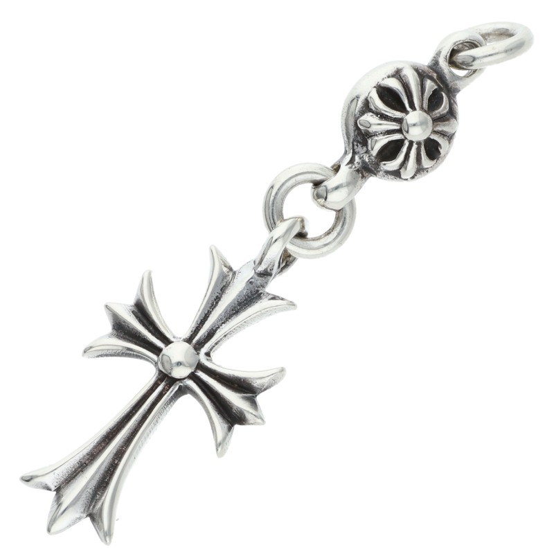 クロムハーツ Chrome Hearts   1B TNY CH CRS 1ボールタイニーCH差し交わす 惹きつける オールドシルバーネックレストップ(しろがね色 6.44g)【324062】【NO05】【小物】【中古】bb390#rinkan*B