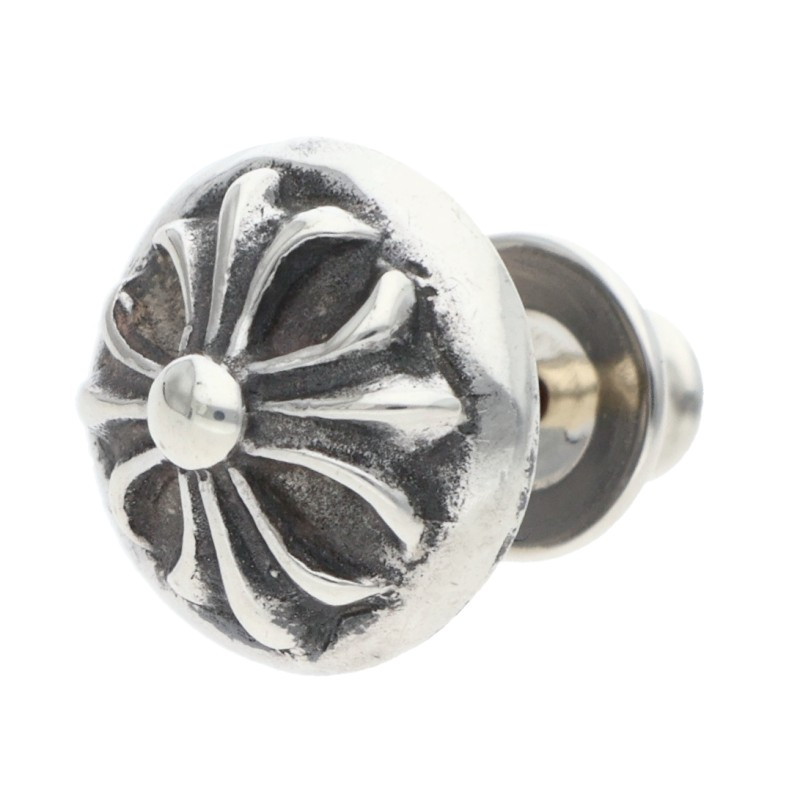 クロムハーツ Chrome Hearts   STUD CRSBLL クロスボールスタッド しろがね色ピアス(しろがね色 1.3g)【224062】【SS07】【小物】【中古】bb377#rinkan*B