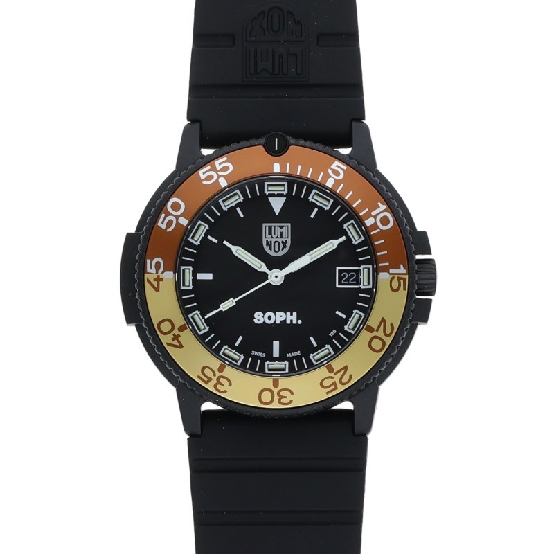 ルミノックス LUMINOX ×ソフネット SOPHNET    SOPH-250094 3001.ミリタリーウオッチ(オレンジ色×黒いこと)【406062】【BS99】【小物】【中古】bb297#rinkan*A