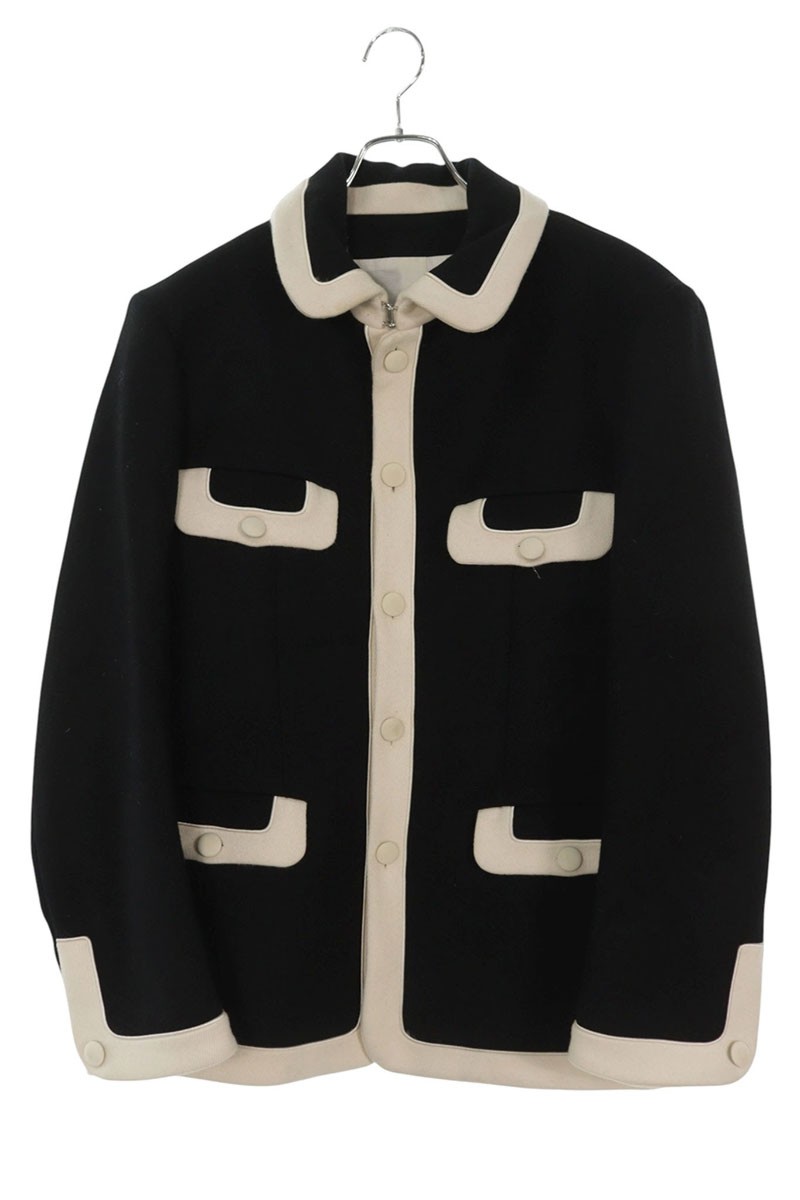カサブランカ CASABLANCA 大きさ:50  MF20-JK-026 ウールジャケットブルゾン(黒いこと×白いこと)【905062】【BS99】【メンズ】【中古】bb187#rinkan*D
