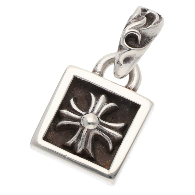 クロムハーツ Chrome Hearts   FRAMED CH PLUS フレームドCHつけ加える 引きつける しろがね色首飾りとっ始め(しろがね色 4.98g)【424062】【FK04】【小物】【中古】bb76#rinkan*B