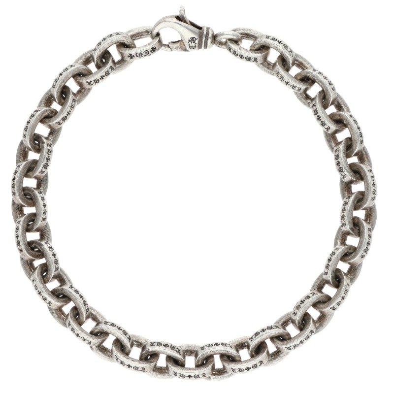 クロムハーツ Chrome Hearts　サイズ:8inch LARGE PAPER CHN ラージペーパーチェーン シルバーブレスレット(シルバー 41.24g)【724062】【SS07】【小物】【中古】bb453#rinkan*B｜RINKAN