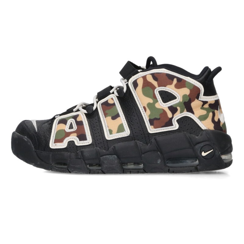 ナイキ NIKE 大きさ:28糎  AIR MORE UP TEMPO 96 QS SU19 CJ6122-001 エアモアアップテンポブラックカモスニーカー(黒いこと×カーキ調)【324062】【BS99】【メンズ】【小物】【中古】bb187#rinkan*B