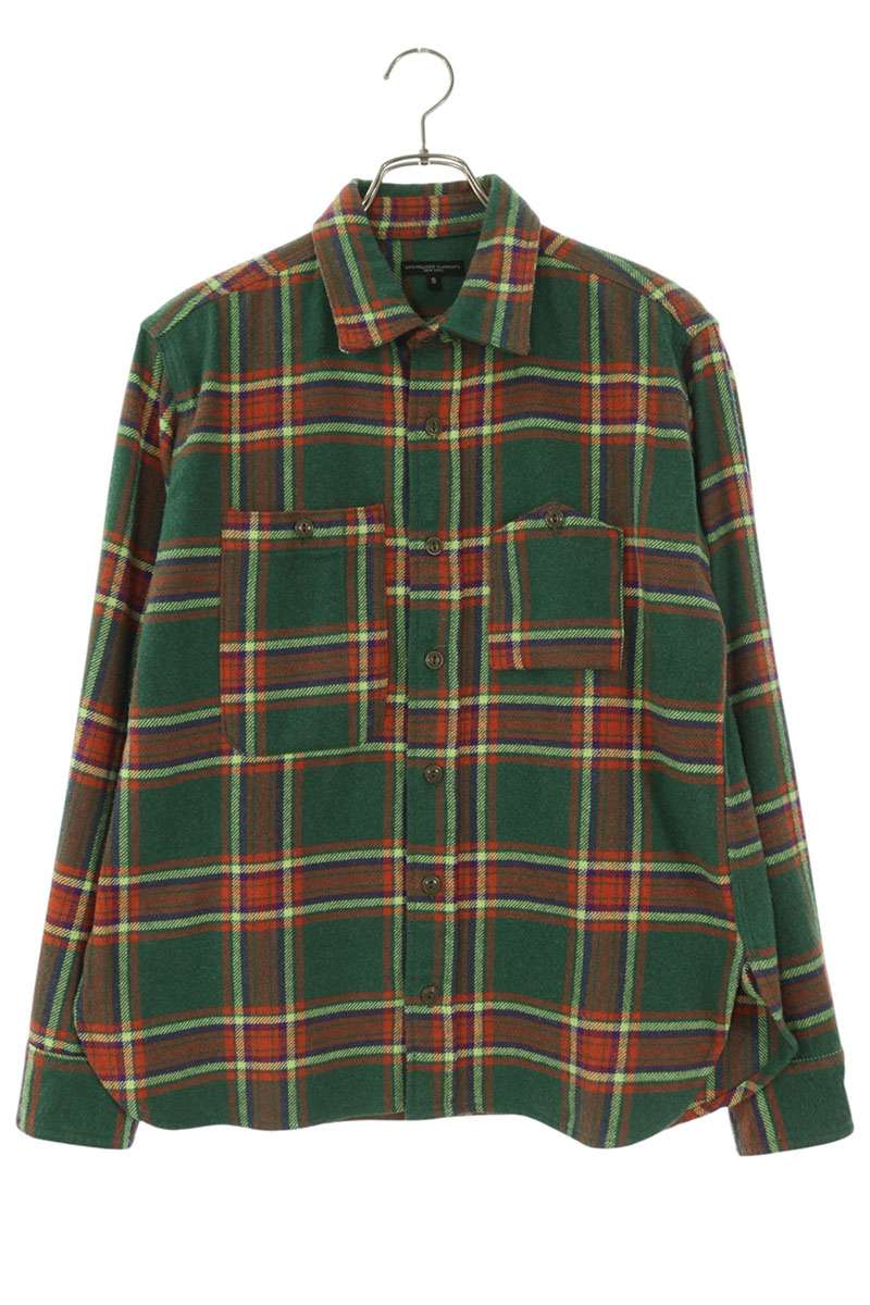 エンジニアードガーメンツ Engineered Garments 大きさ:S 山ポケチェックネル長袖プルオーバー(緑であること)【224062】【BS99】【メンズ】【中古】bb78#rinkan*B