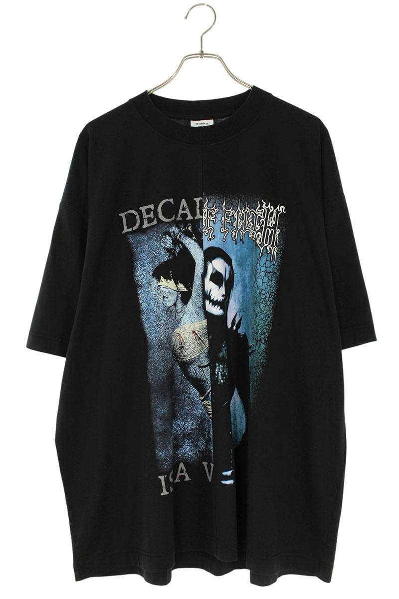 ヴェトモン VETEMENTS 大いさ:M  25AW  UCF76TR950BB COF CUT-UP厚地の外套大いさティーシャツ(黒いこと)【224062】【SS13】【メンズ】【中古】bb132#rinkan*C Tシャツ・カットソー-メンズファッション