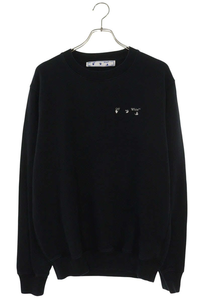 オフホワイト OFF-WHITE サイズ:S OWBA055R21JER001 バックアロースウェット(ブラック×ホワイト)【324062】【OM10】【メンズ】【中古】bb413#rinkan*B|RINKAN