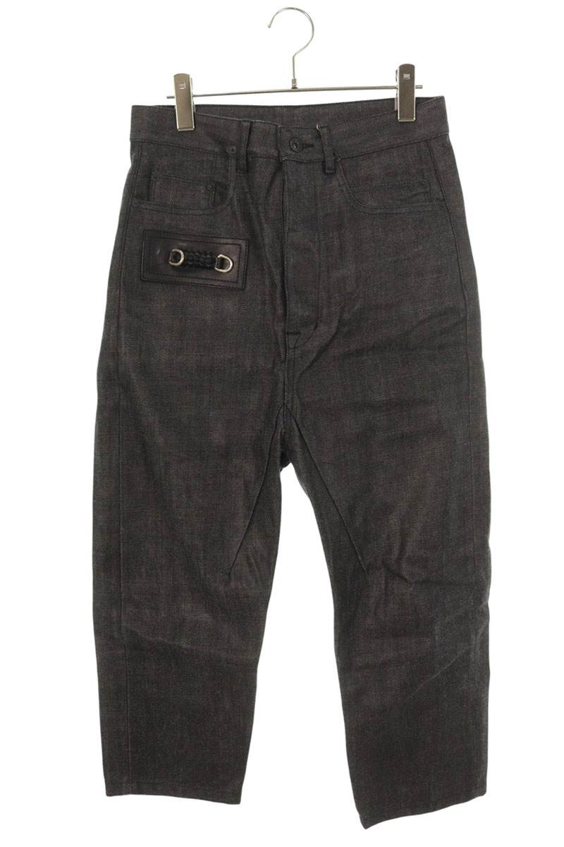 リックオウエンス Rick Owens 大いさ:28  RR17F8303-BKP クロップドデニムパンツ(黒いこと)【324062】【BS99】【メンズ】【中古】bb356#rinkan*B メンズファッション-ズボン・パンツ