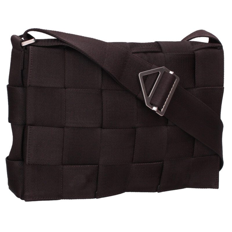ボッテガヴェネタ BOTTEGA VENETA  イントレチャートキャンバスショルダーバッグ(赤銅色)【515062】【BS99】【小物】【中古】bb380#rinkan*A