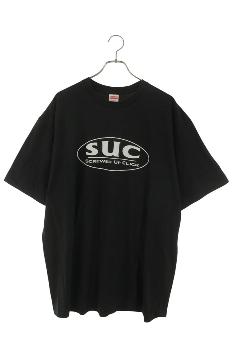 シュプリーム SUPREME 大きさ:XL  DJ Screw SUC Tee オーバルロゴプリントプルオーバー(黒いこと)【524062】【OM10】【メンズ】【中古】bb344#rinkan*A