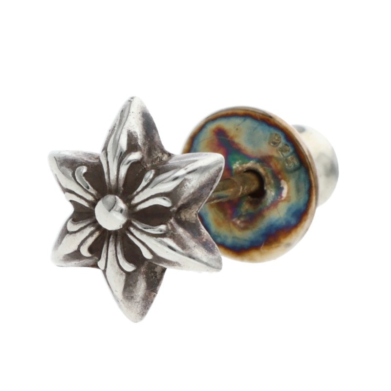 クロムハーツ Chrome Hearts   CO STAR スタースタッド しろがね色ピアス(しろがね色 0.82g)【724062】【聞き届ける15】【小物】【中古】bb450#rinkan*B