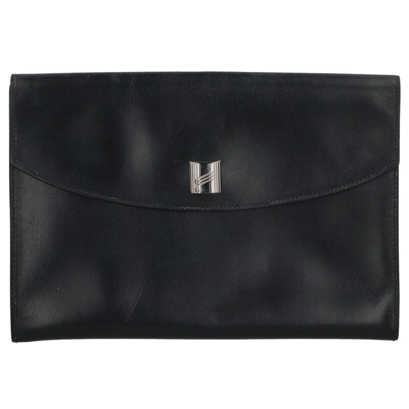 エルメス HERMES   ポシェットリオ 1スナップボタンレザークラッチバッグ(黒いこと)【515062】【BS99】【小物】【中古】bb428#rinkan*B