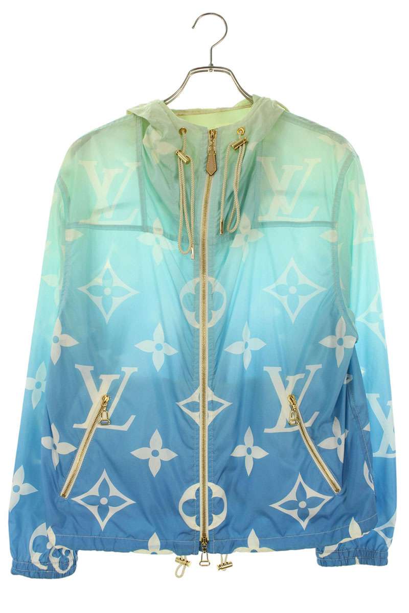 ルイヴィトン LOUISVUITTON サイズ:40 RW212J EV0 FLOW08 モノグラム総柄ナイロンブルゾン(ブルー)【424062】【SS13】【メンズ】【中古】bb310#rinkan*B|RINKAN
