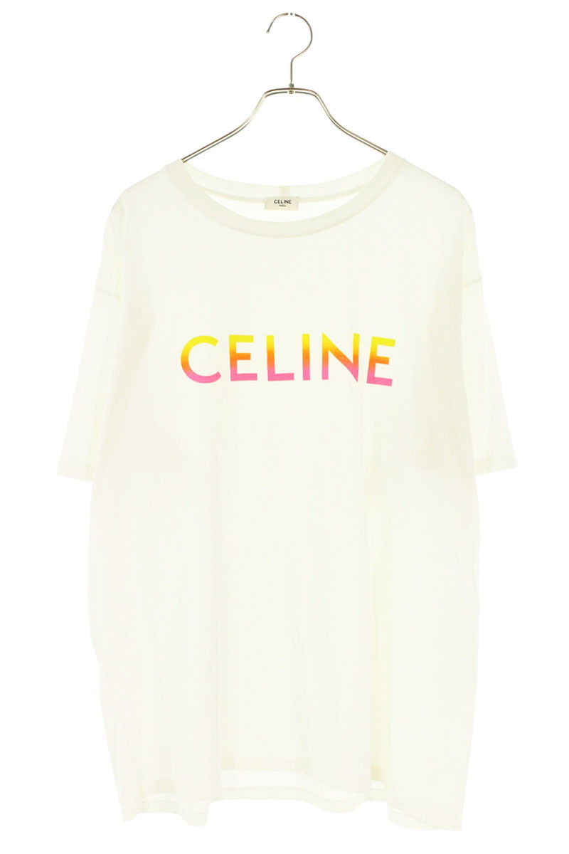 セリーヌ CELINE 大きさ:XL  2X10B671Q グラデーションロゴタイププルオーバー(白いこと)【424062】【SB01】【メンズ】【中古】bb132#rinkan*B
