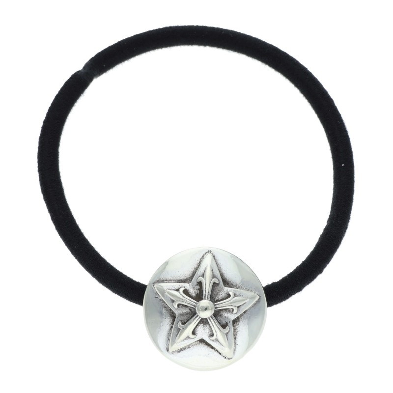 クロムハーツ Chrome Hearts   HAIRBAND スターボタンヘアゴム シルバーコンチョ(しろがね色 総掛け目15.51g)【624062】【SS07】【小物】【中古】bb297#rinkan*B
