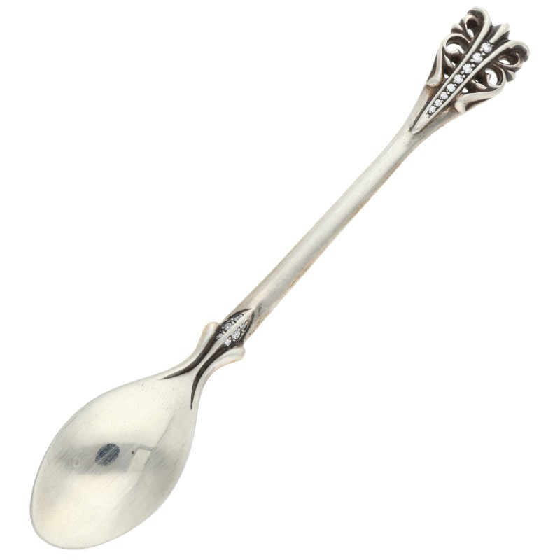 クロムハーツ Chrome Hearts   BABY SPOON ベイビースプーン PAVE金剛石 しろがね色刀圭(しろがね色×せつ然たる 19.84g)【524062】【SJ02】【小物】【中古】bb134#rinkan*B