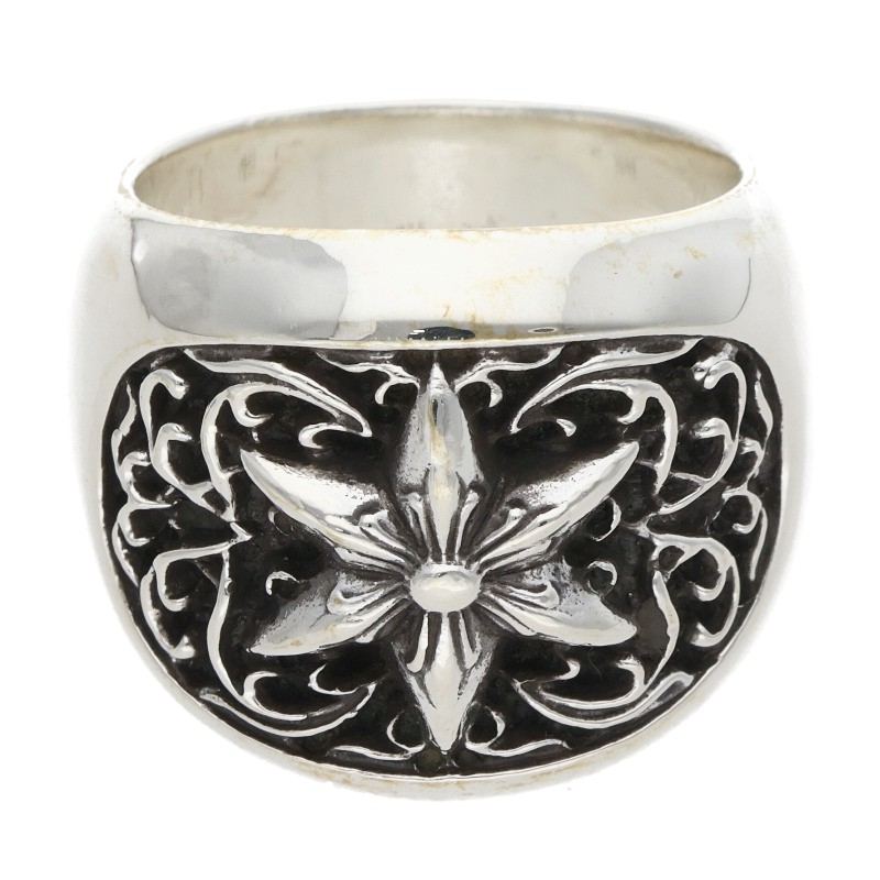 クロムハーツ Chrome Hearts サイズ:28号 CLSSC OVAL STAR クラシックオーバルスター シルバーリング(シルバー 41.55g)【605062】【SJ02】【小物】【中古】bb411#rinkan*B |RINKAN
