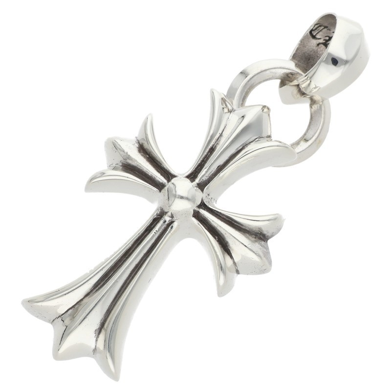 クロムハーツ Chrome Hearts   CH CRS SML W BALE スモールCHクロスベイル Wベイル しろがね色首飾りいの一番(しろがね色 22.77g)【905062】【FK04】【小物】【中古】bb476#rinkan*B