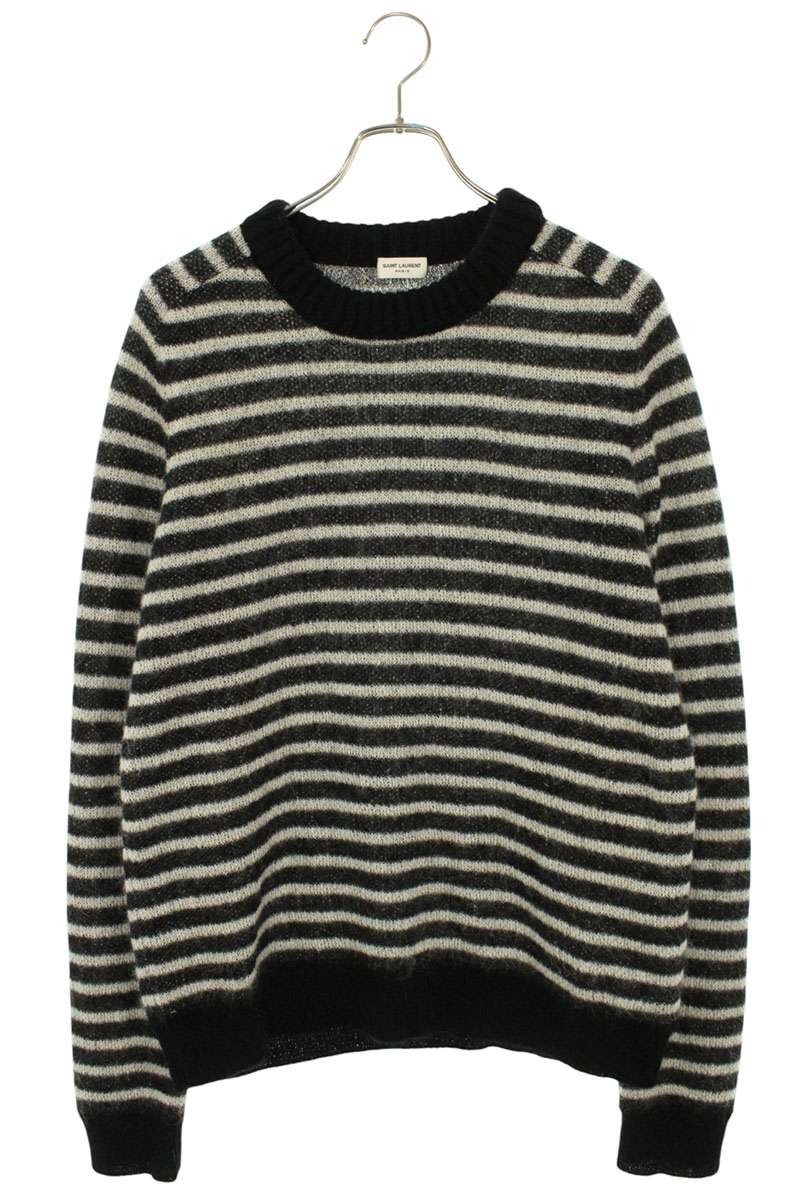 サンローランパリ SAINT LAURENT PARIS 大きさ:XL  609818 YAMR2 ボーダーモヘアニット(黒いこと×白いこと)【105062】【BS99】【メンズ】【中古】bb297#rinkan*B