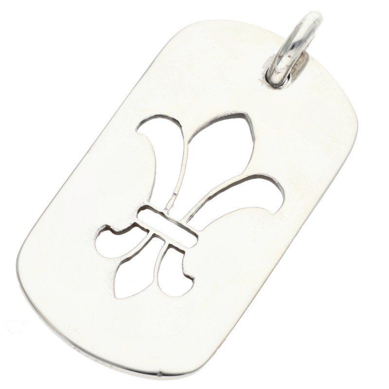 クロムハーツ Chrome Hearts   D TAG LRG BS FLUER BS太陽フレア ラージドッグタグ しろがね色首飾りとっ始め(しろがね色 16.54g)【624062】【SJ02】【小物】【中古】bb82#rinkan*S