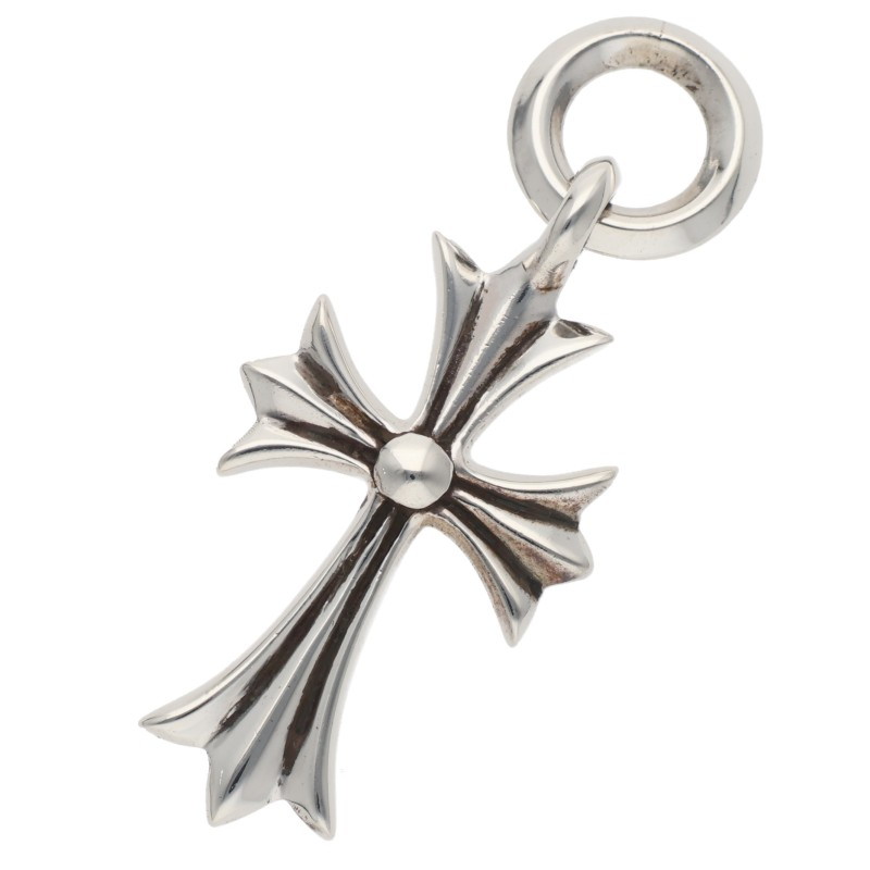 クロムハーツ Chrome Hearts   TINY CH CROSS タイニーCHはりつけ台 引きつける しろがね色首飾りとっ始め(しろがね色 3.39g)【505062】【NO05】【小物】【中古】bb455#rinkan*B