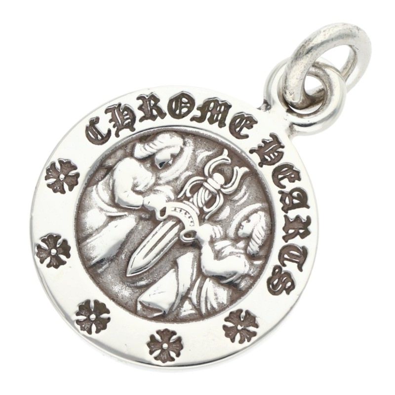 クロムハーツ Chrome Hearts　 CHRM ANGL MDL エンジェルメダルチャーム V2 シルバーネックレストップ(シルバー 6.18g)【505062】【FK04】【小物】【中古】bb443#rinkan*B ｜RINKAN