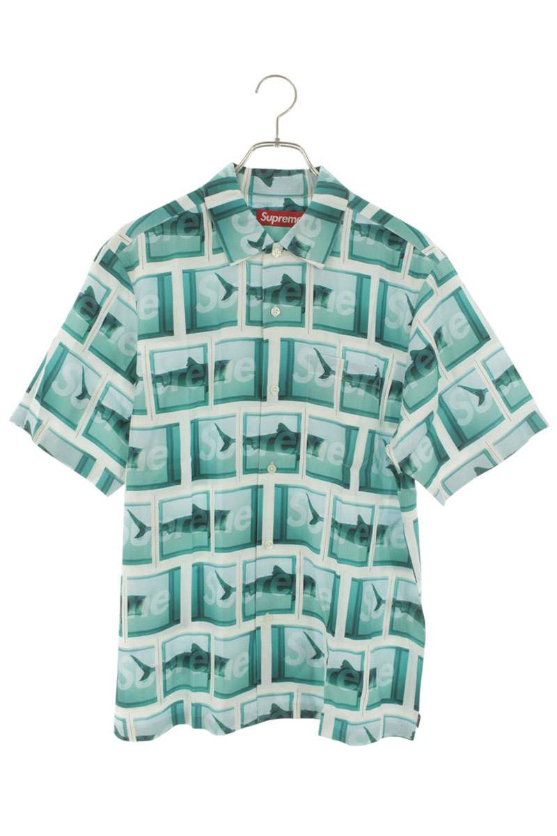 シュプリーム SUPREME 大きさ:S  25SS  Damien Hirst S S Shirt ダミアンハースト総柄半袖プルオーバー(青色調)【824062】【OM10】【メンズ】【中古】bb187#rinkan*A
