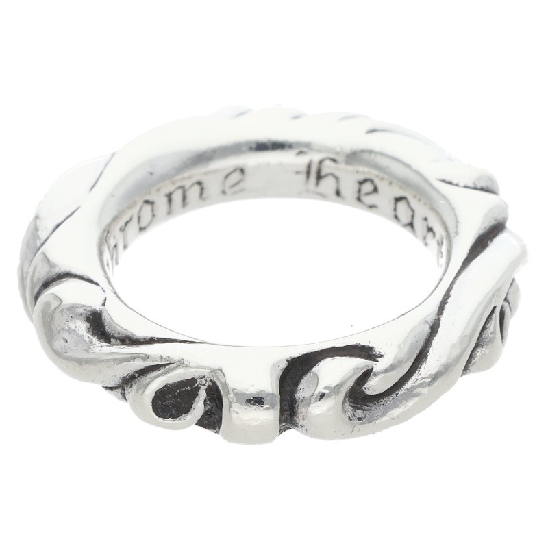クロムハーツ Chrome Hearts 大きさ:7号  SCRL BAND スクロールダンス楽隊 しろがね色輪っか(しろがね色 8.01g)【515062】【FK04】【小物】【中古】bb443#rinkan*B