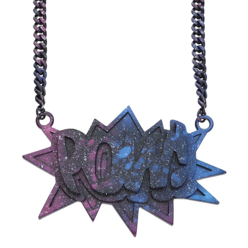 アンブッシュ AMBUSH   KING POW! Necklace GR8制限事項 POWチェーン店頸飾り(パープル×青碧×黒いこと 261.93g)【706062】【BS99】【小物】【中古】bb87#rinkan*B