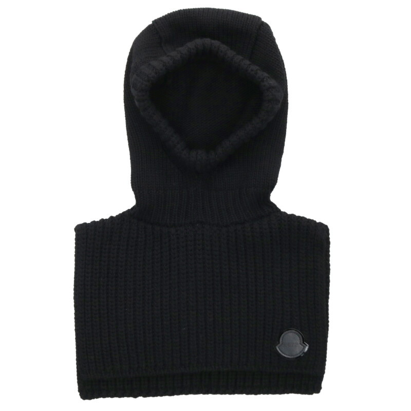 モンクレール MONCLER ×エドワードエニンフル BALACLAVA TRICOT ロゴワッペンバラクラバ(ブラック)【106062】【BS99】【小物】【中古】bb187#rinkan*A|RINKAN